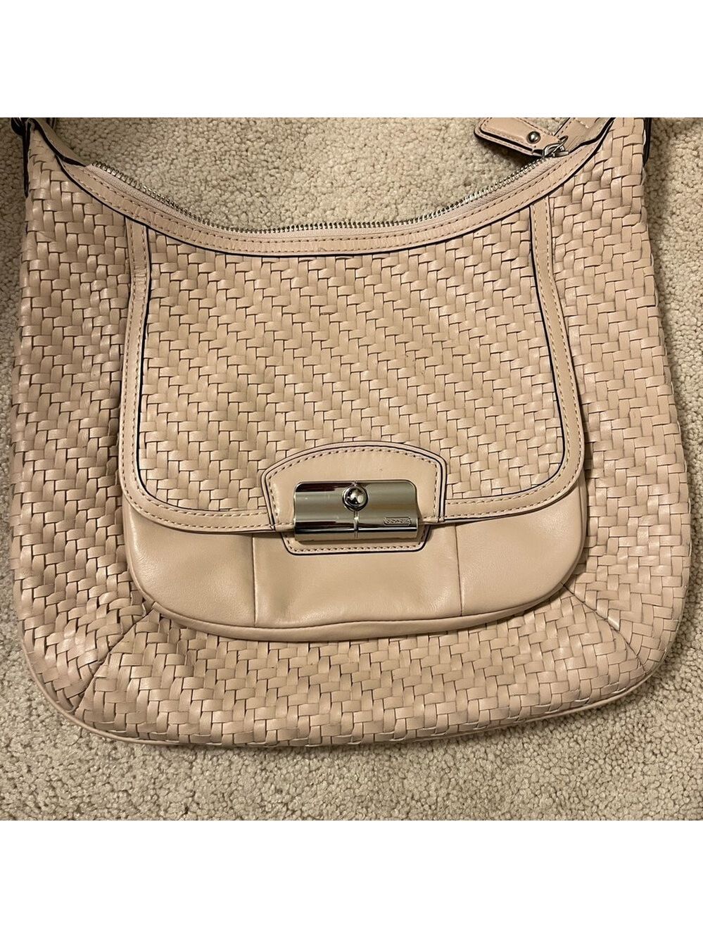 Coach Tan Woven Leather Crossbody - Picture 7 of 7